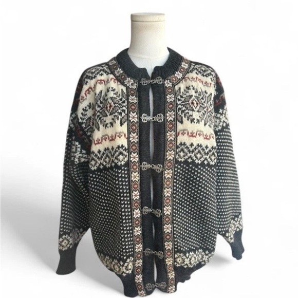 Dale Of Norway Fair Isle Nordic Wool Cardigan Clasp Sweater Men’s Small (Unisex) - Picture 4 of 12